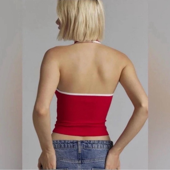 BDG Red and White Halter Tank Top - Picture 2 of 7
